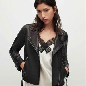 NWT All Saints Dalby Leather Biker Jacket UK8 US4